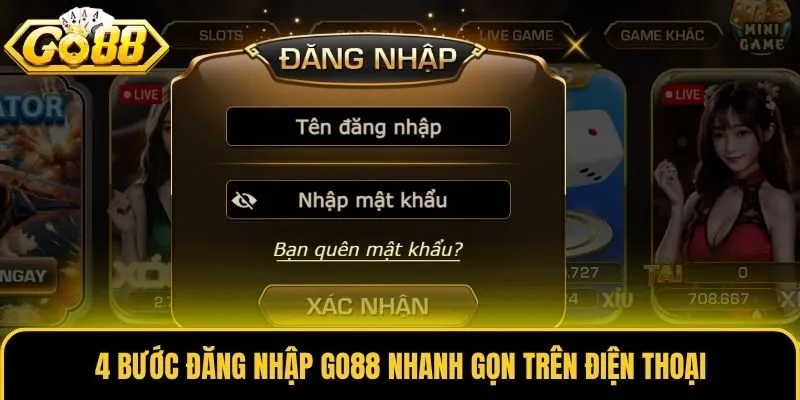 Đăng Nhập Go88 2 4 bước đăng nhập Go88 nhanh gọn trên điện thoại